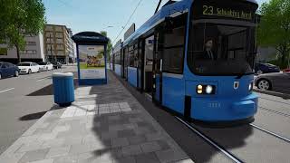 TramSim Mit der Linie 23 durch München. Abfahren und Aufrüsten! Straßenbahn Simulator