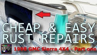 Cheap GM Truck Rust Repair | 98 Sierra $40 Box Side fix  (Part 1)