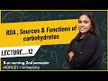 UNIT 2nd RDA, sources & functions of carbohydrates #nutrition #bscnursing #education #lecture