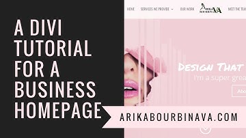 Divi Tutorial- Building a Home Page for  Services Based Business