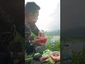 Makan siang,ikan gabus bakar hasil mancing....#fishing#castinger#food#ikangabus