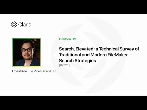 Search, Elevated: a Technical Survey of Traditional and Modern FileMaker Search Strategies [INT21]