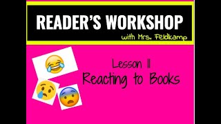 Readers Workshop Lesson 11 5/20/20