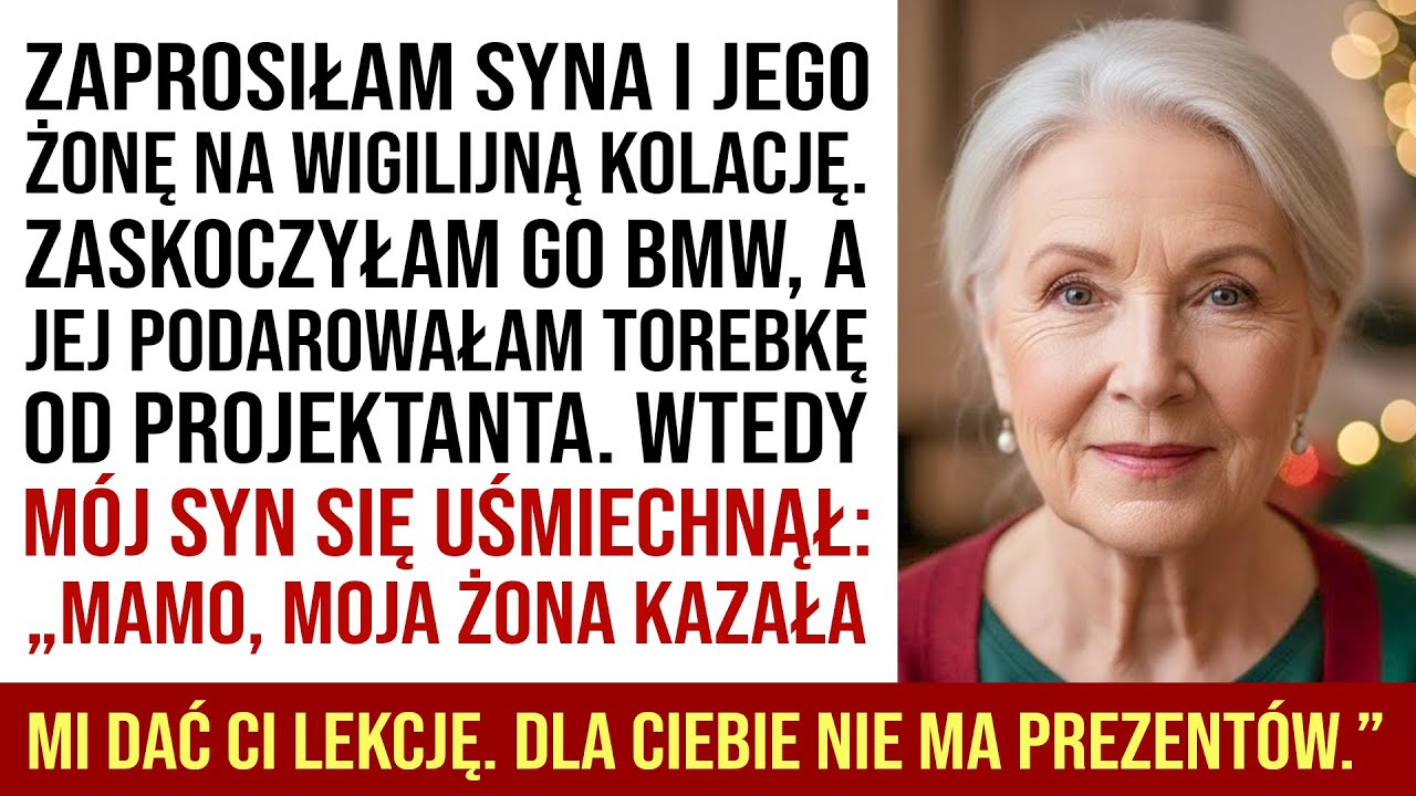 „Mamo, w tym roku nie mamy dla ciebie prezentu" – powiedział mój syn, a jego żona uśmiechnęła się z satysfakcją. Właśnie podarowałam im nowe auto i markową torebkę. Siedziałam przy wigilijnym...
