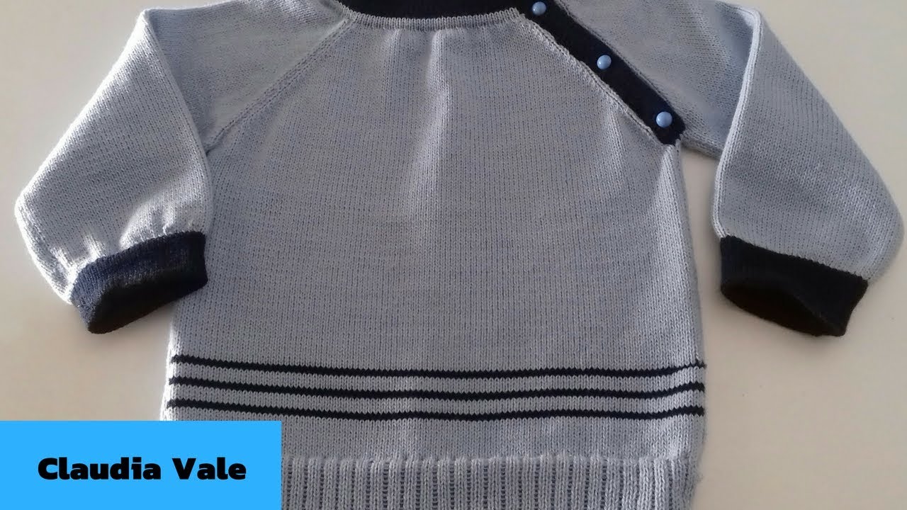 Trico a maquina blusa ragla para 2 anos parte 1