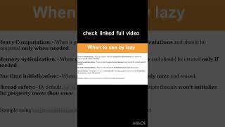 by lazy in kotlin #kotlin #kotlincourse #kotlinprogramming #kotlincourse