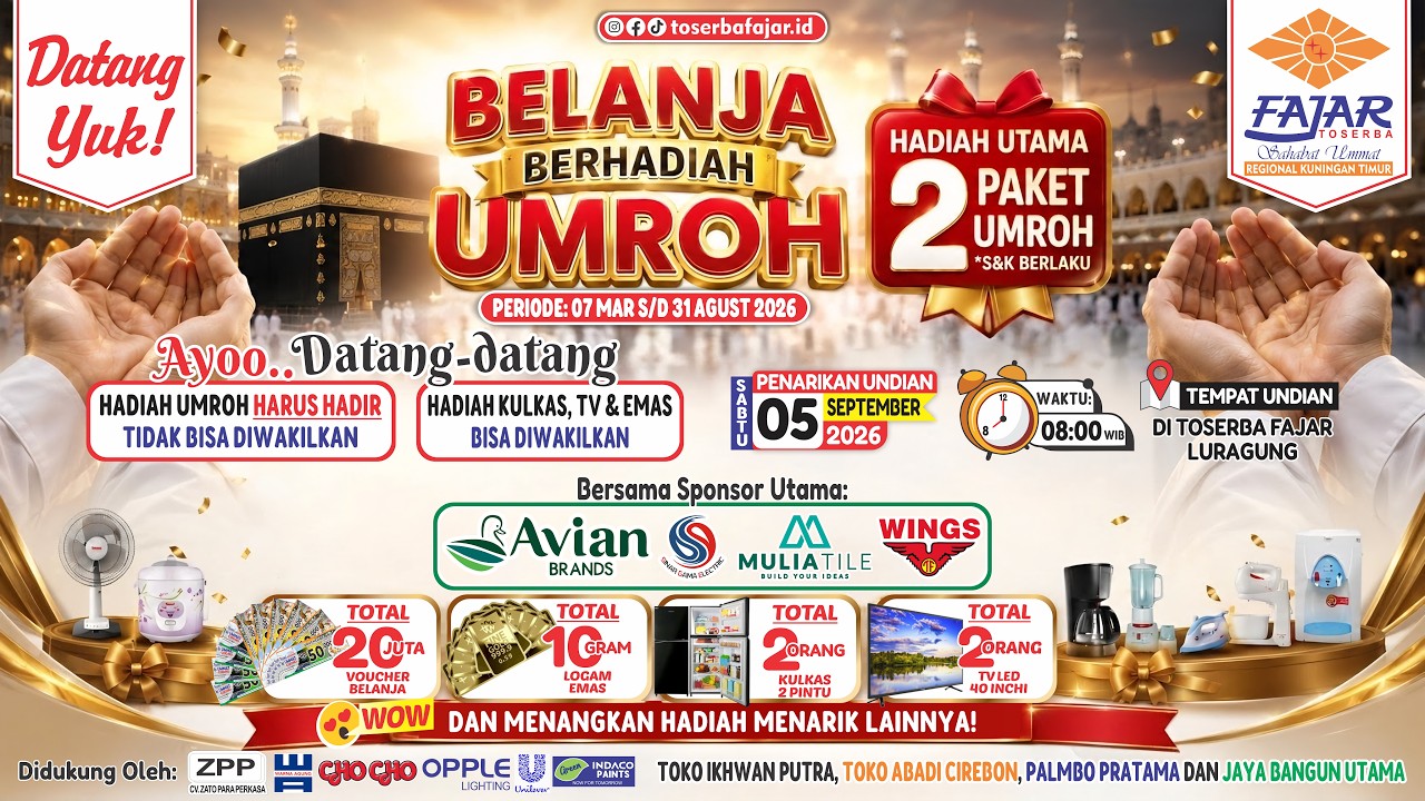 🔴LIVE UNDIAN BELANJA BERHADIAH UMROH || FAJAR LURAGUNG || SABTU, 05 SEPTEMBER 2026