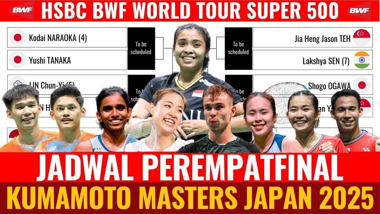 Jadwal Perempatfinal Kumamoto Master 2025