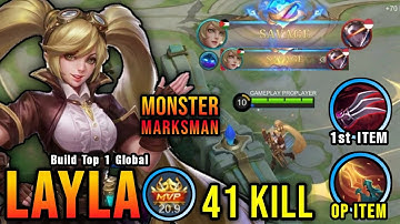 2x SAVAGE!! 41 Kills Layla MVP 20.9 Points!! - Build Top 1 Global Layla ~ MLBB