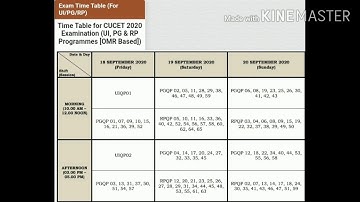 CUCET Exam-2020 #Examination Date -18,19,20 sep 2020