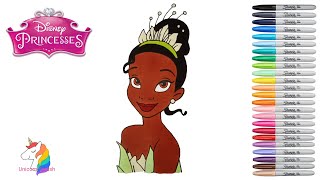 Disney Princess Coloring book Page Princess Tiana Coloring book Unicorn Splash