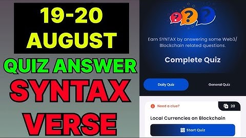 Syntax Verse quiz answers today | 19 August Syntax Verse quiz answer | Syntax Verse quiz today |