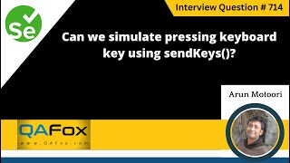 Can we simulate pressing Keyboard key using sendKeys() (Selenium Interview Question #714)