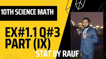 q#3 part #9 ex 1.1 10th science math /PUNJAB text book board/completing square method/stats rauf