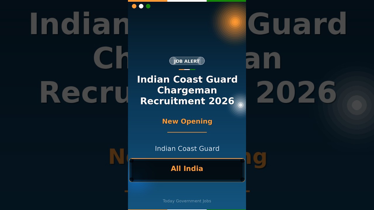 Indian Coast Guard Chargeman Recruitment 2026