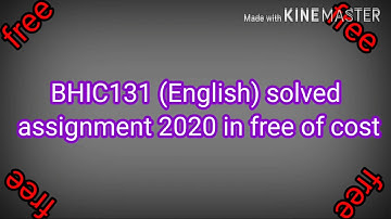 Bhic 131 solved assignment 2020