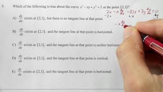 Derivative Quiz #2 Study Guide Solutions Problem #s 5 & 7