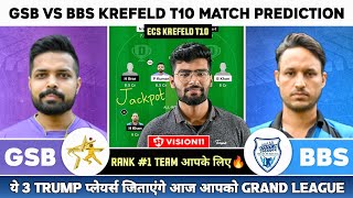 GSB vs BBS Dream11, GSB vs BBS Dream11 Prediction, GSB vs BBS Team Today, ECS T10 Dream 11 Team