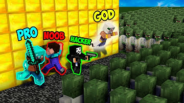 Minecraft NOOB vs PRO vs HACKER vs GOD : ZOMBIE VILLAGER APOCALYPSE  Minecraft Animation