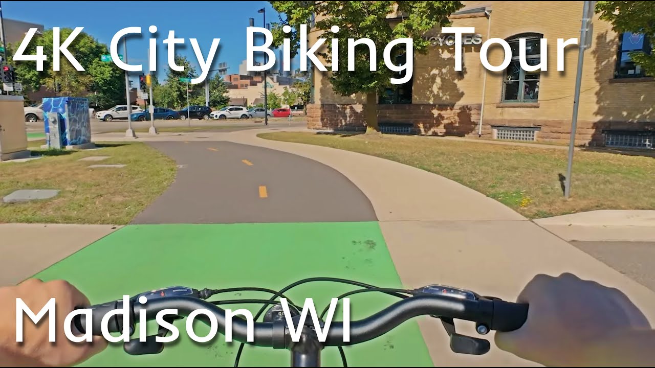 Biking over to Atwood from Monona Terrace - Biking Tour 4k 60FPS
