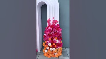 Luxury 5D Colorful Wedding Backdrop Arch KT Board Decor Floral Arrangement#floraldesign #flower #diy