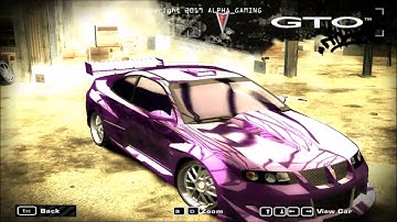 NFS:Most Wanted(2005)Black Edition Pontiac GTO Full Customization