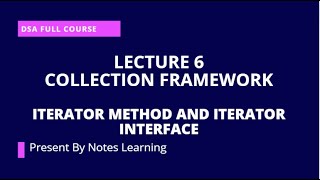 Iterator Method and Iterator Interface Collection framework lecture 6
