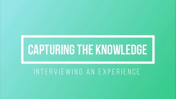 Experience on Knowledge Capture & Codification