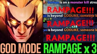 Triple Rampage GOD Mode Invoker by Sumiya Dota2 Epic Gameplay