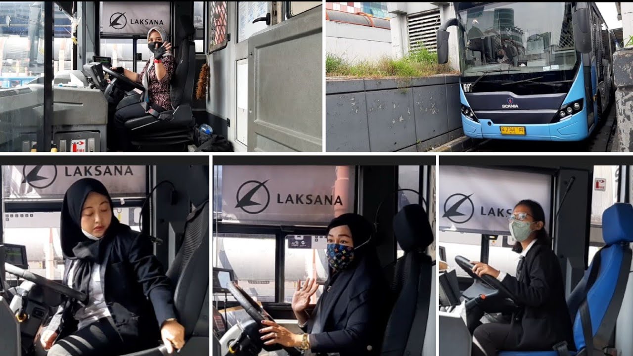 Это четыре шрикандских водителя автобусного маршрута Transjakarta № 1 на терминале Блок М.