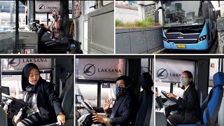 inilah 4 srikandi driver bus transjakarta pelayanan koridor 1 di  terminal blok  m