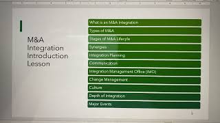 Day 18: How to create professional training on M&A Integration - Introduction lesson video recording