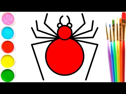 Cách vẽ con nhện và tô màu cho trẻ em Bolalar uchun òrgimchak rasm chizish