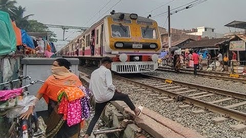 Colourful Different Model EMU Local Trains Crossing Railroad🚦Busy Level crossing #easternrailway