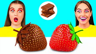 Desafío De Comida Real vs. De Comida Chocolate | Desafíos Divertidos por DaRaDa Best