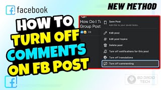 How to turn off comments on facebook post 2024 Laptop/PC
