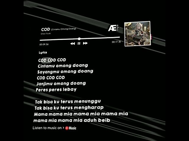 CCP lirik lagu | COD (cintamu omong doang) Kane🎶🎵🎶 class=