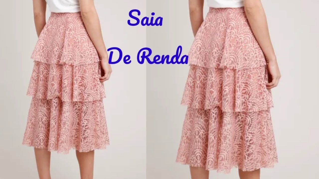 ✅️DIY Como fazer Saia de Renda com Babado_Costura fácil passo a passo p iniciantes Gisleide Novelo