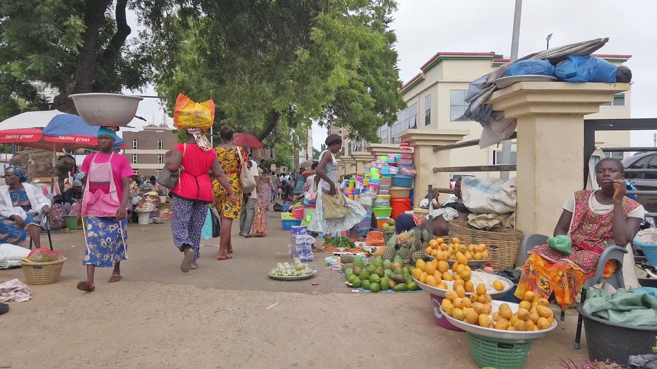 LOCAL FOOD MARKET IN GHANA ACCRA, AFRICA YouTube
