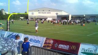 Drew Bees At Practice Ping To Darren Spoles