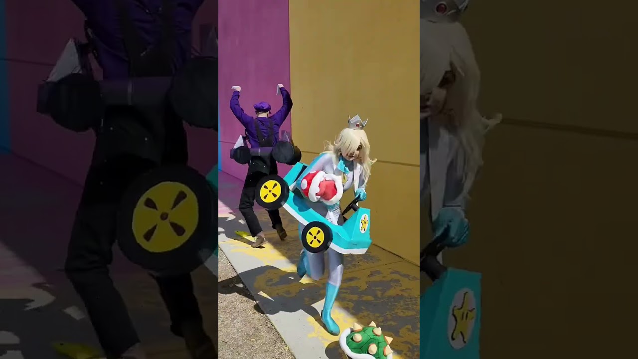 Mario Kart in real life - Daisy, Peach, Rosalina, Waluigi cosplay 🏆🏁🏎️