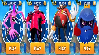 Sonic Dash - All 4 Bosses Battle Eggman Zazz vs Bash Pacman Dr. Robotnik All Characters Unlocked