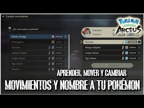 APRENDER, MOVER y CAMBIAR MOVIMIENTOS y el APODO (NOMBRE) a TÚ POKÉMON l Pokémon Leyendas Arceus