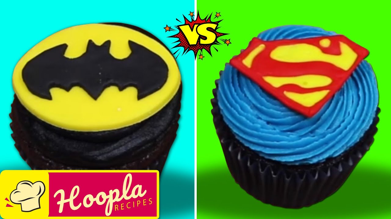 Cupcake Mania   New Batman And Superman Cupcake Decoration Ideas   Hoopla Recipes