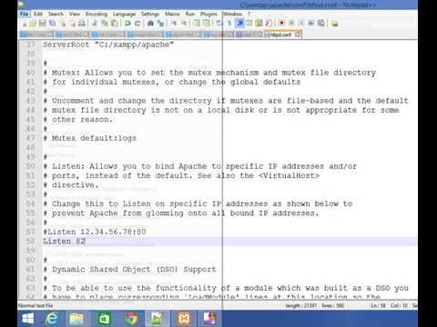 How to change the port number in xampp