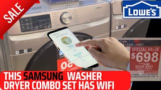 This SAMSUNG Washer Dryer Combo has WIFI on sale at LOWE'S