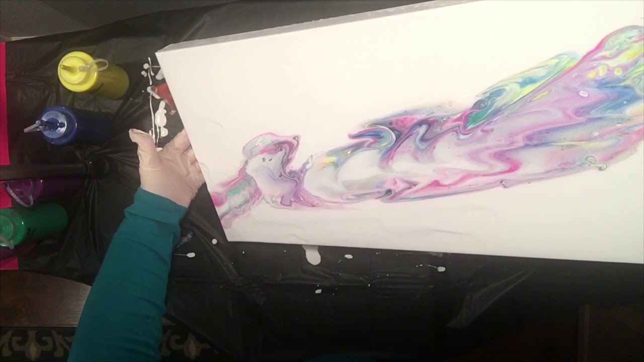 Acrylic Pour Painting Flip & Drag - YouTube