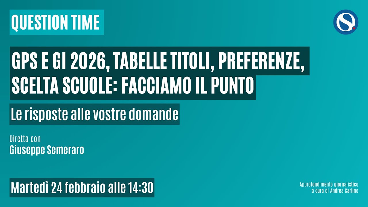GPS e GI 2026, tabelle titoli, preferenze, scelta scuole: facciamo il punto
