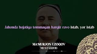 Ma'murjon Uzoqov - Mustahzod | Milliy Karaoke