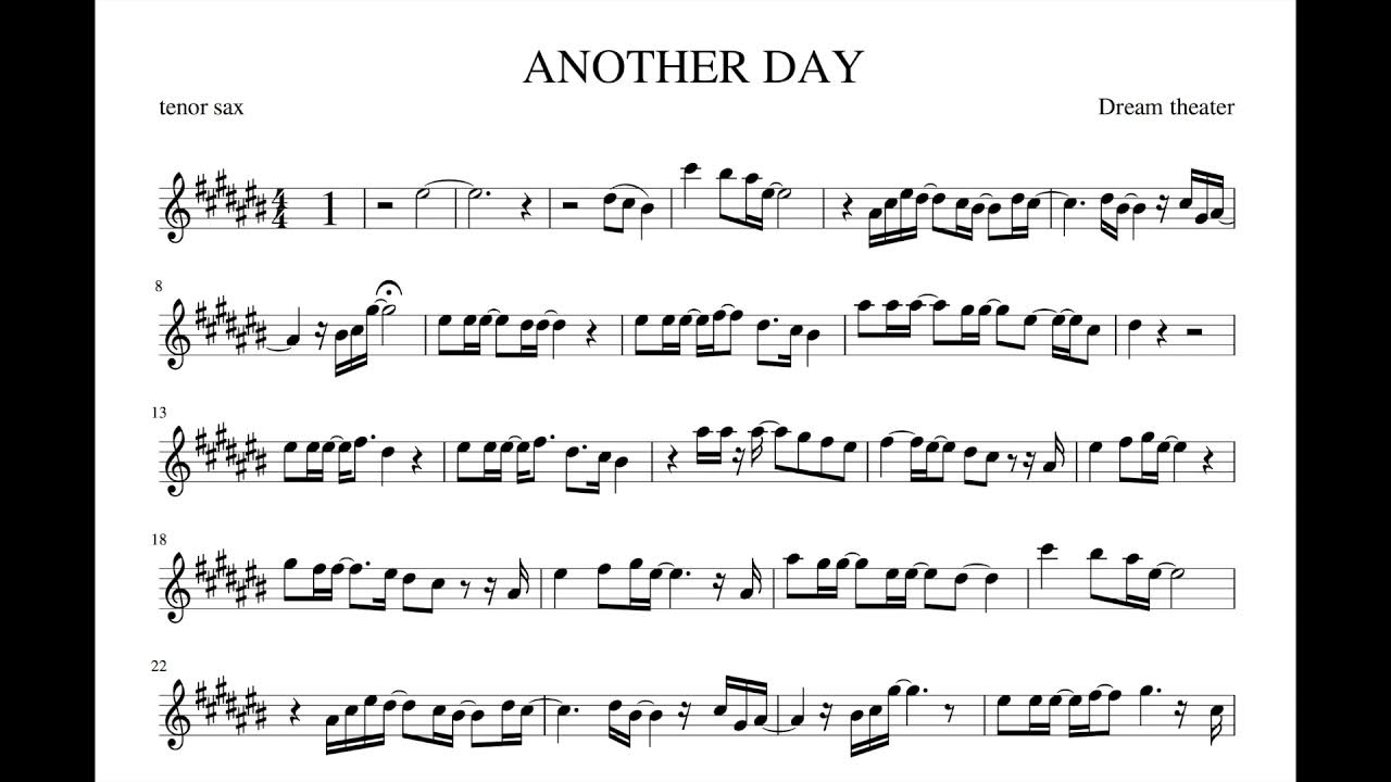 ANOTHER DAY tenor sax YouTube